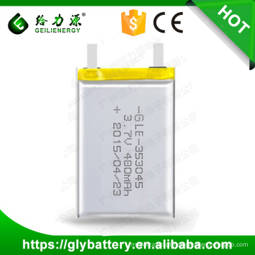 Bateria Recarregável de Li-polímero 353045 3.7V 480mah